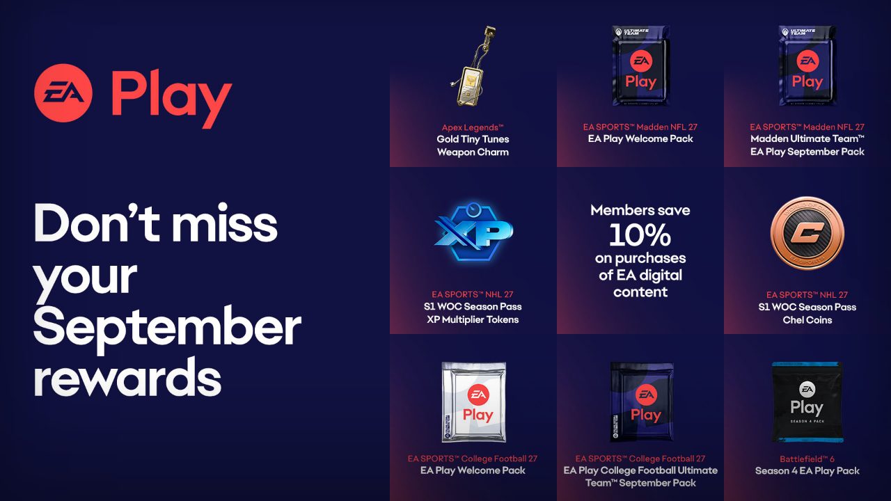 EA Play September 2026 Benefits Bring NHL 27 Early Access and Member Rewards