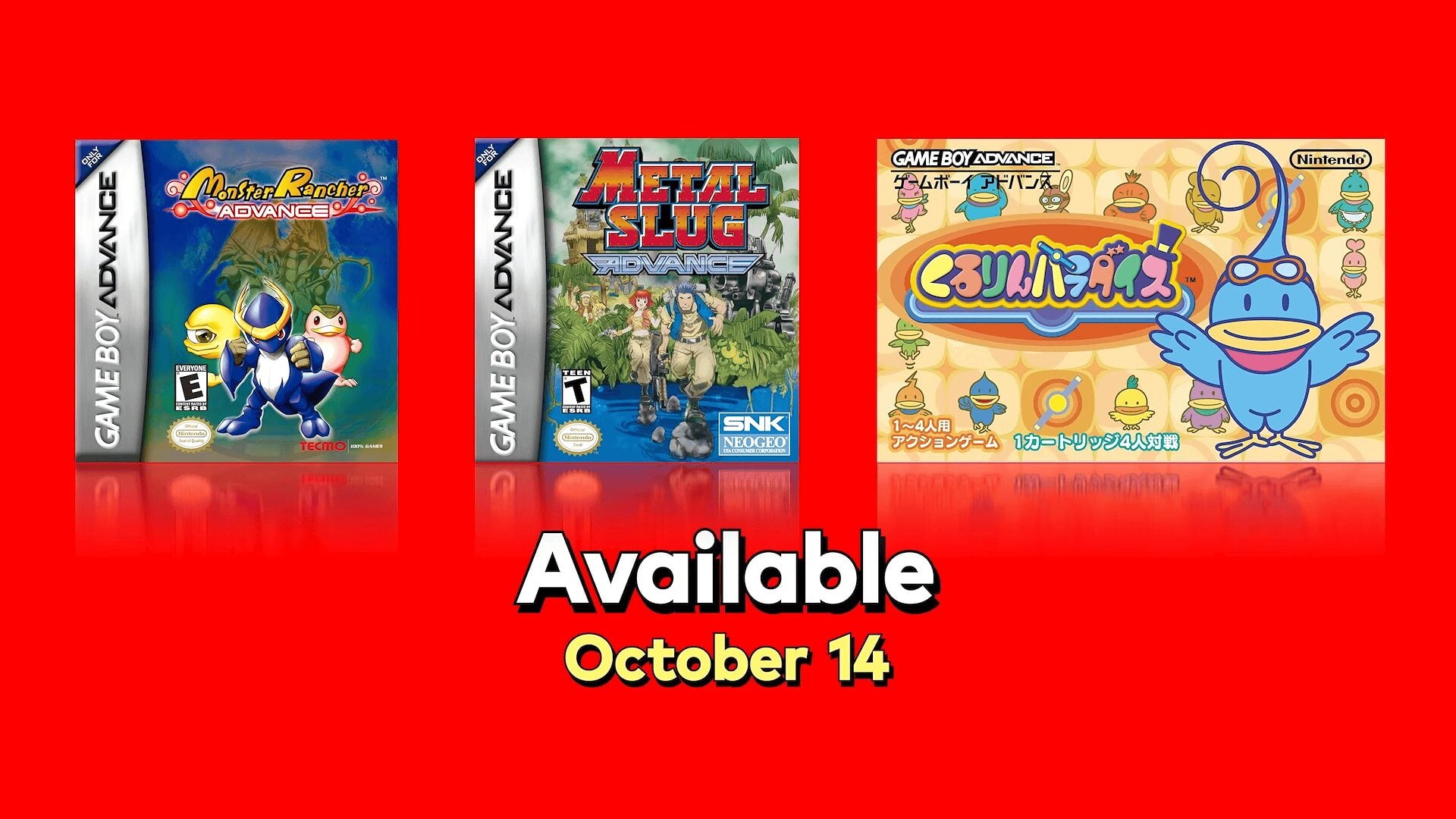 Monster Rancher Advance, Metal Slug Advance, and Kururin Paradise Added to Nintendo Switch Online